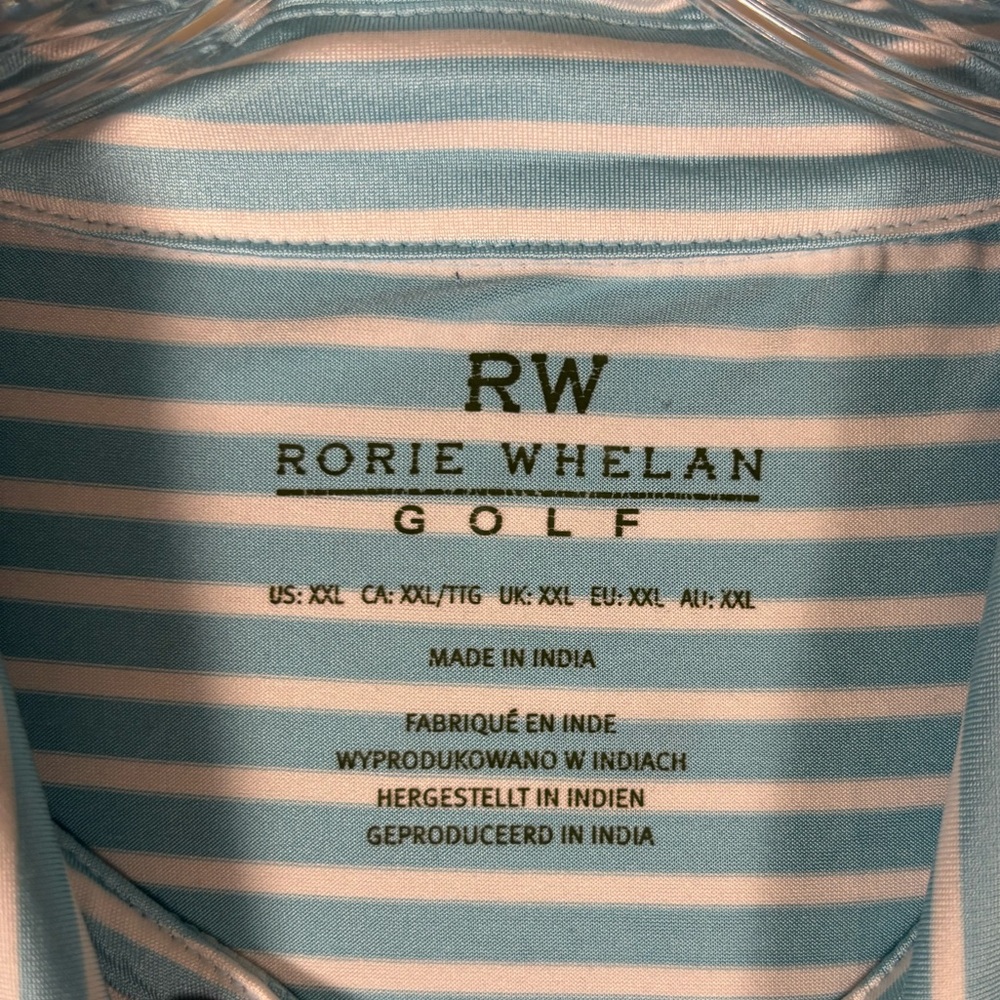 Rorie Whelan Golf Striped Lightweight Polo Shirt. Men's XXL - Picture 4 of 5
